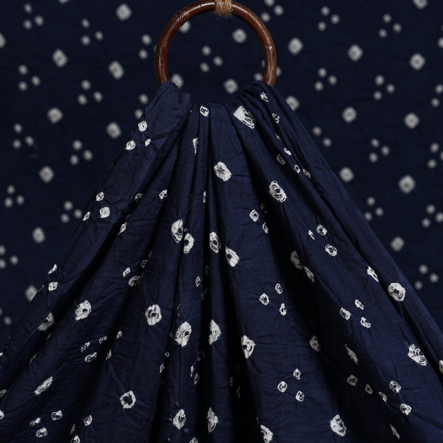 Blue - kutch tie-dye cotton bandhani fabric 25 - handcrafted