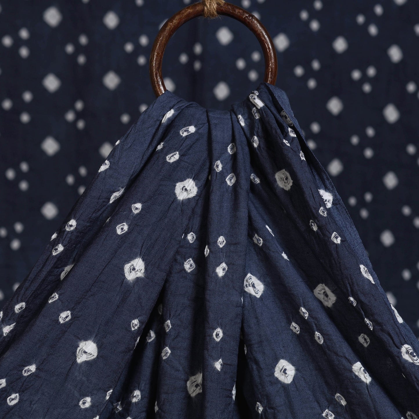 Blue - kutch tie-dye cotton bandhani fabric 26 - handcrafted