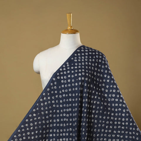 Blue - kutch tie-dye cotton bandhani fabric 28 - handcrafted
