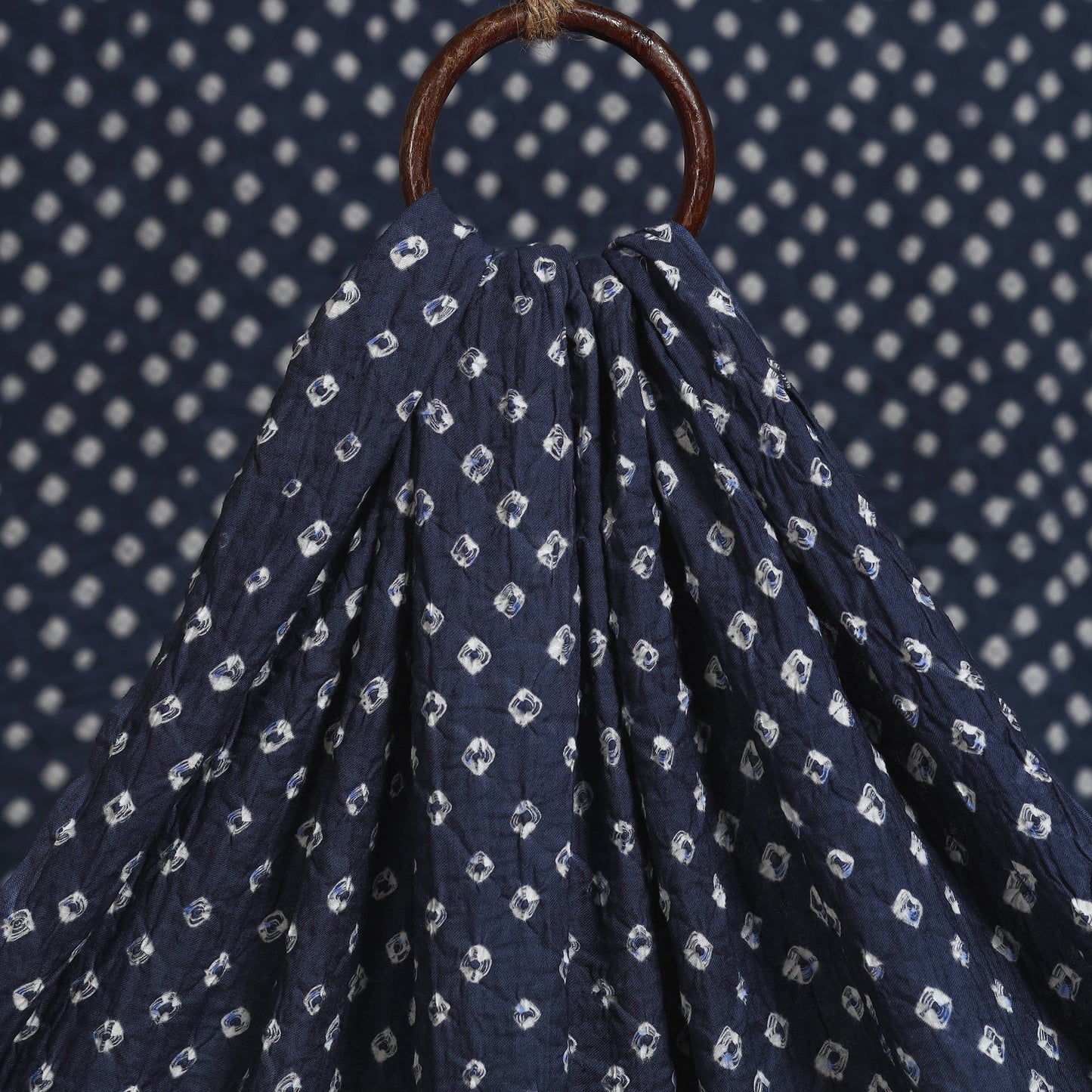 Blue - kutch tie-dye cotton bandhani fabric 28 - handcrafted