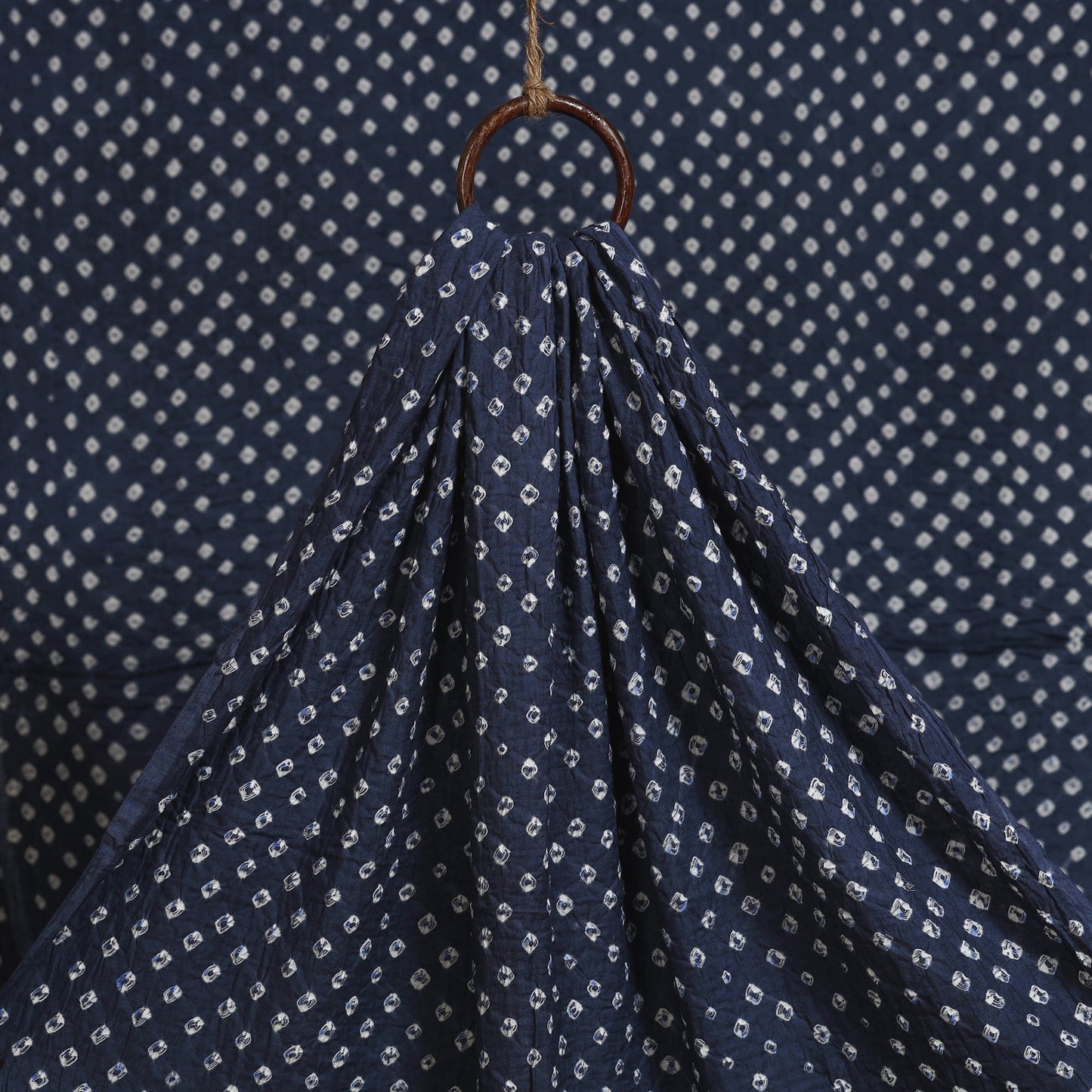 Blue - kutch tie-dye cotton bandhani fabric 28 - handcrafted