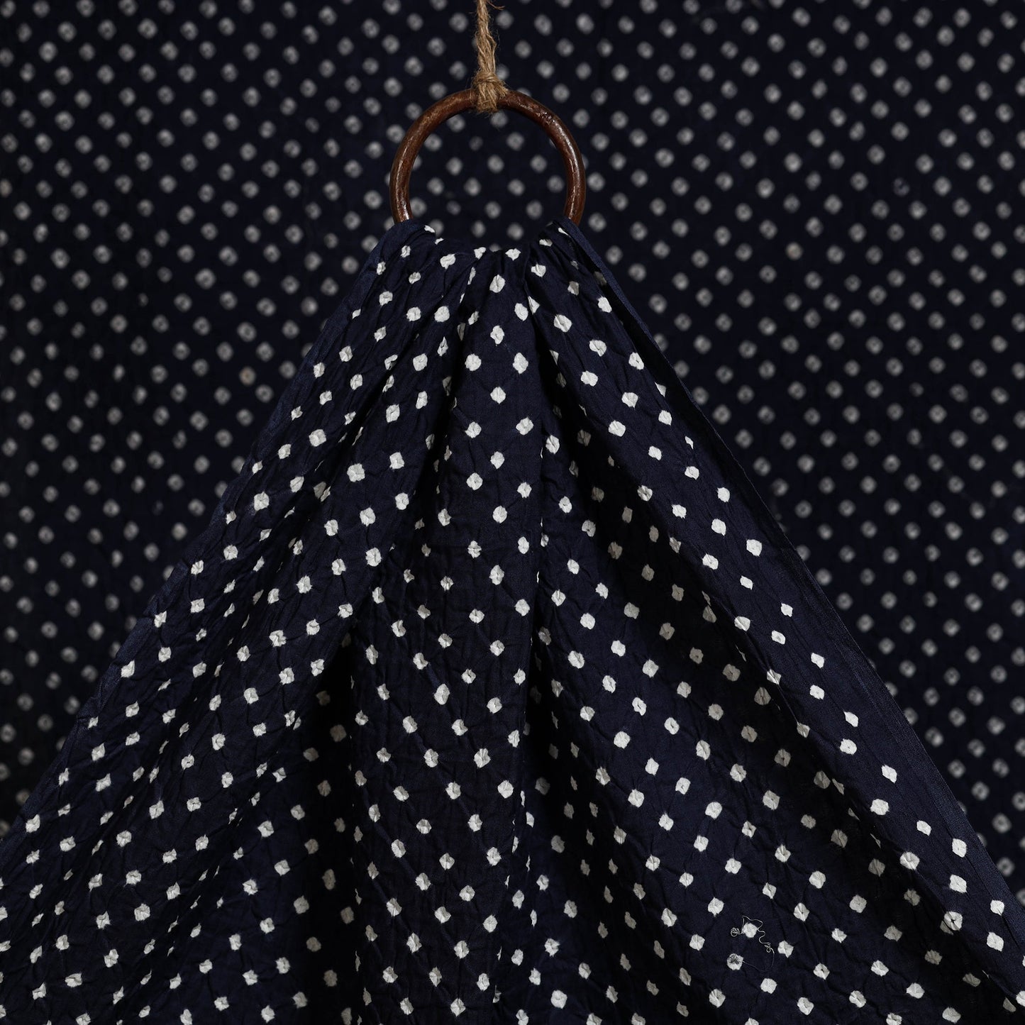 Blue - kutch tie-dye cotton bandhani fabric 29 - handcrafted