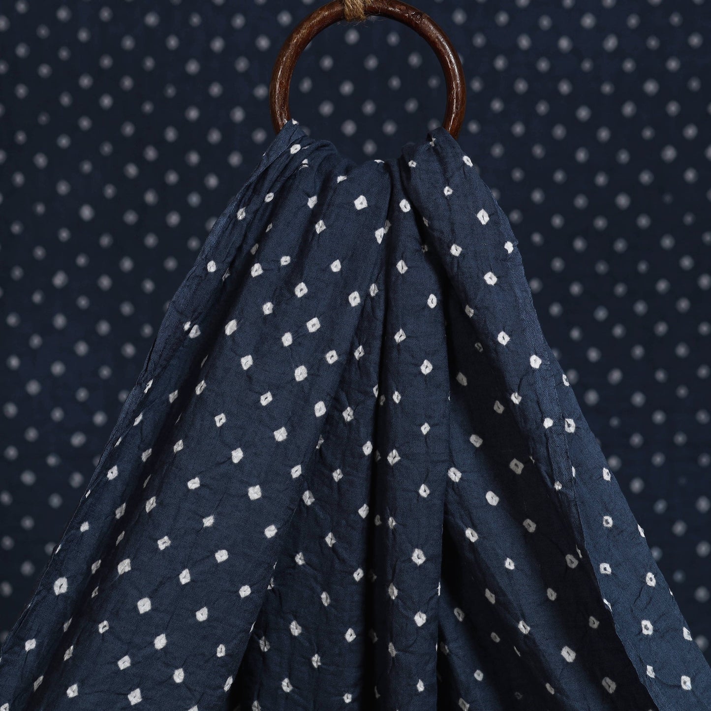 Blue - kutch tie-dye cotton bandhani fabric 30 - handcrafted