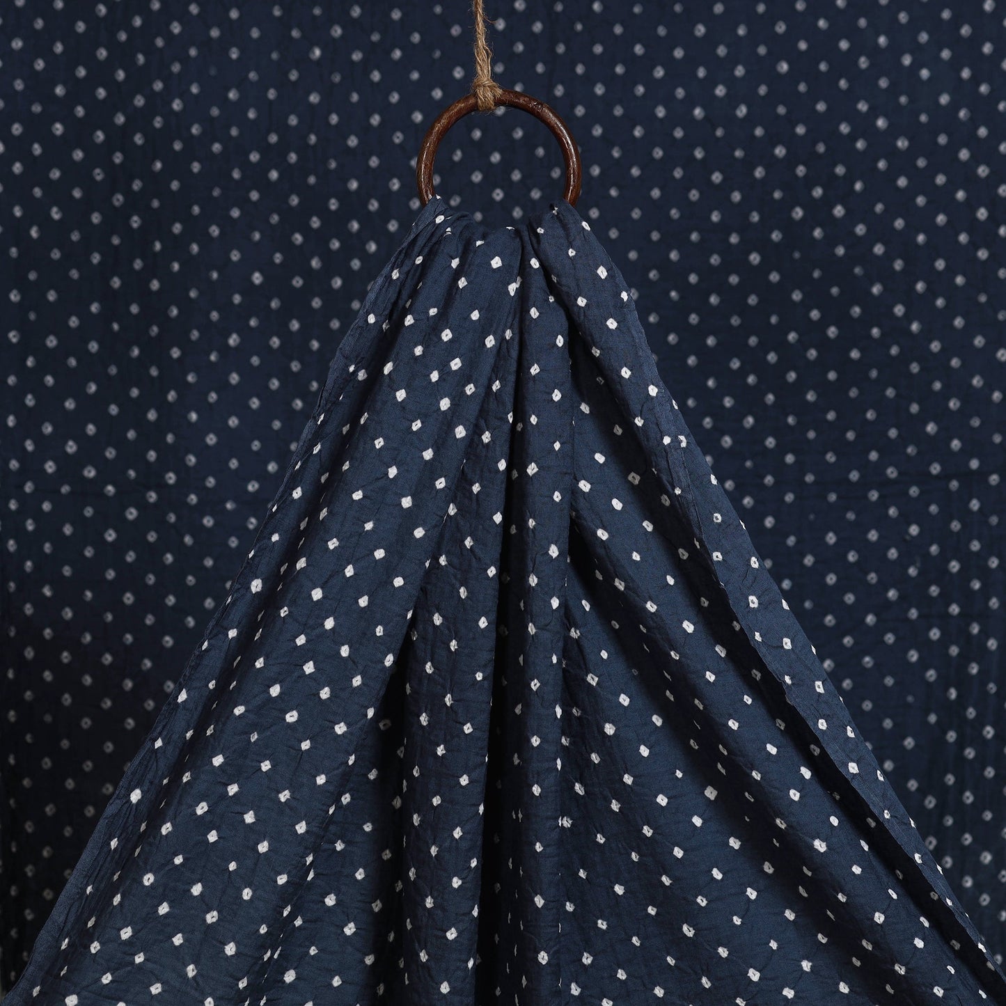 Blue - kutch tie-dye cotton bandhani fabric 30 - handcrafted