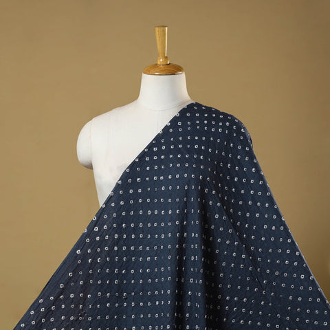 Blue - kutch tie-dye cotton bandhani fabric 30 - handcrafted