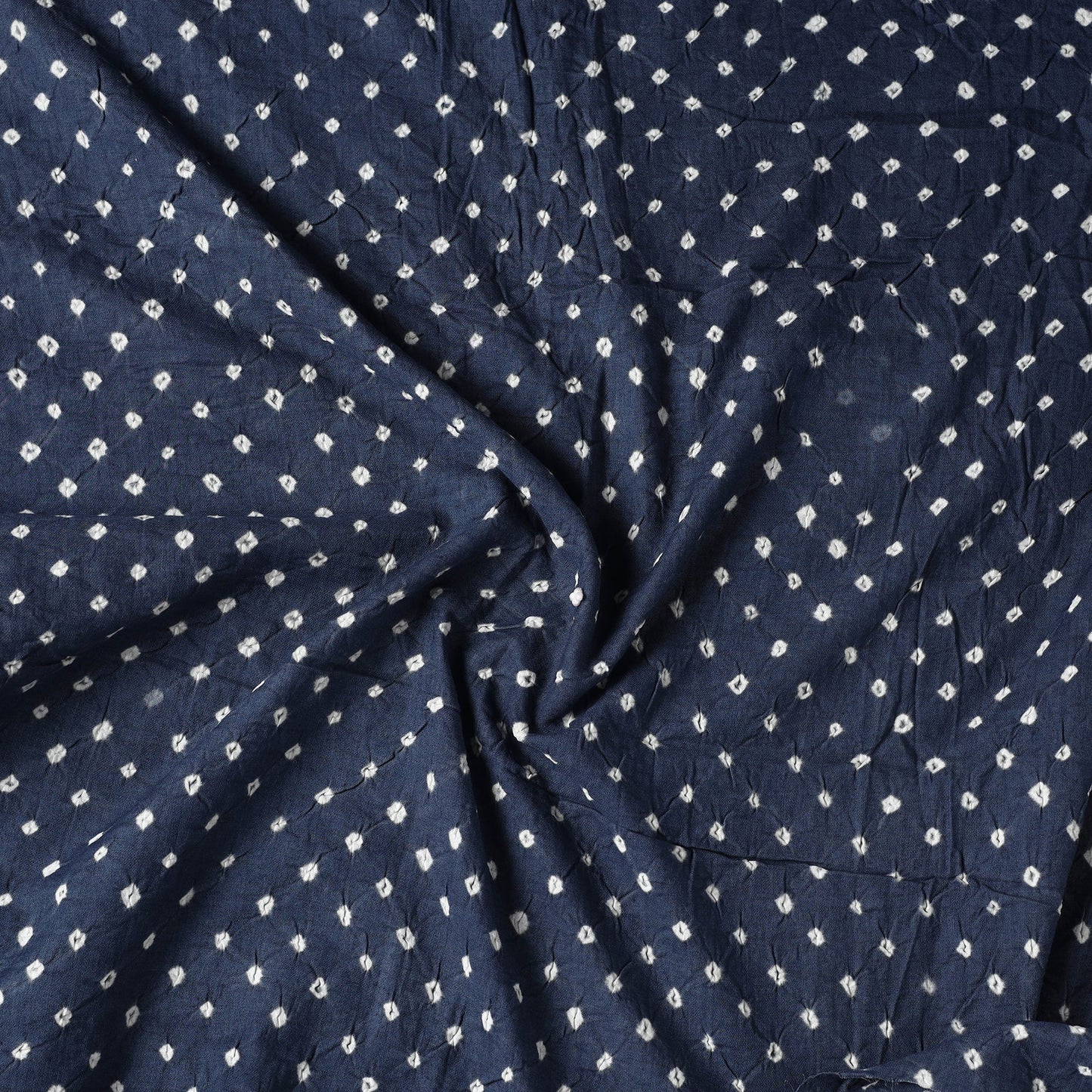  Blue Kutch Tie-Dye Cotton Bandhani Precut Fabric