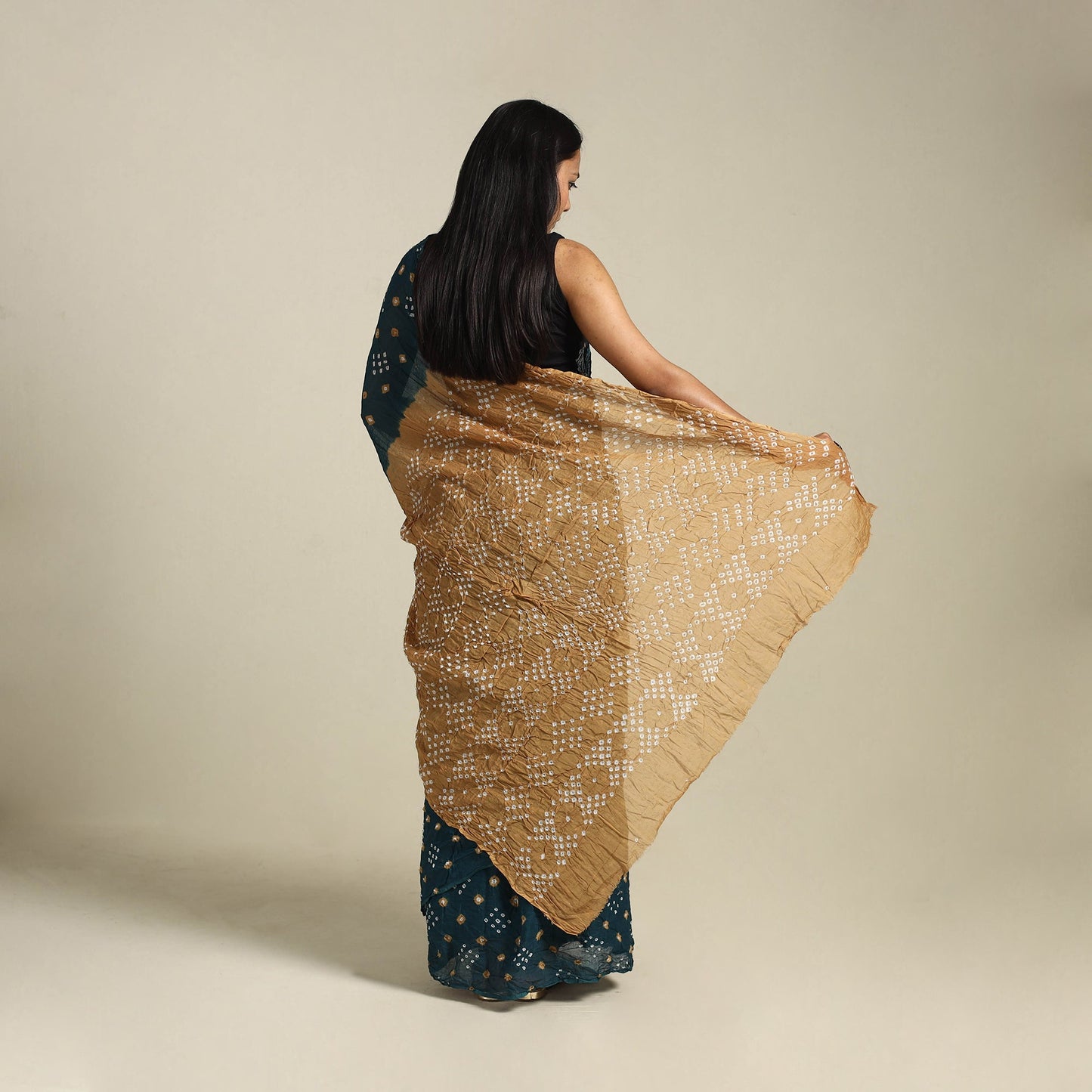 Blue Kutch Tie-Dye Cotton Bandhani Saree