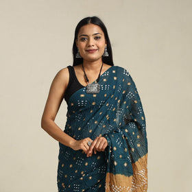 Blue Kutch Tie-Dye Cotton Bandhani Saree