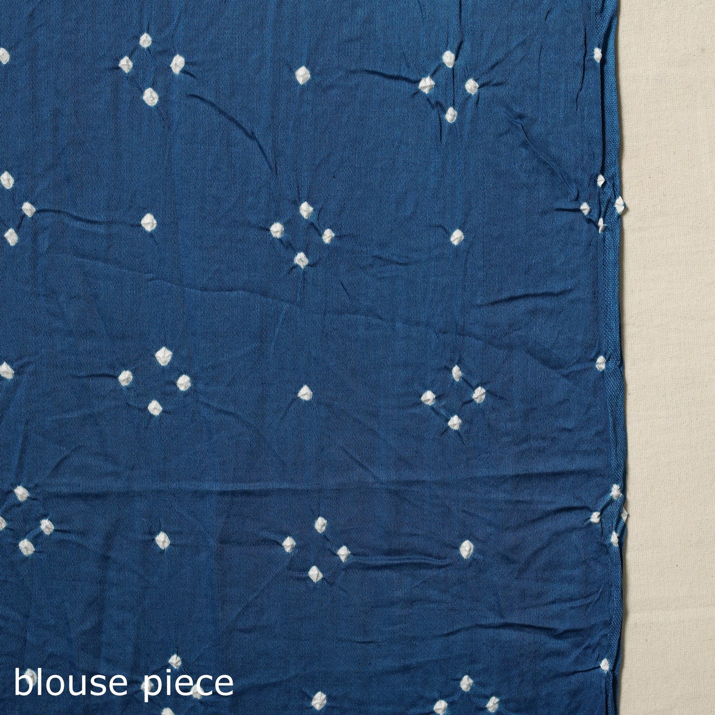 Blue - kutch tie-dye cotton bandhani saree 47 - handcrafted