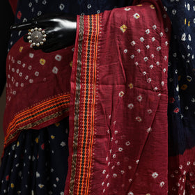 Blue - kutch tie-dye cotton bandhani saree with blouse 44