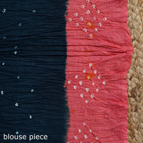 Kutch tie-dye cotton bandhani saree with blouse piece 05