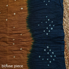 Kutch tie-dye cotton bandhani saree with blouse piece 13