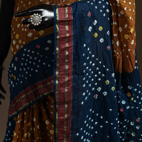 Kutch tie-dye cotton bandhani saree with blouse piece 13
