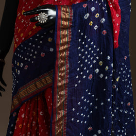 Kutch tie-dye cotton bandhani saree with blouse piece 20