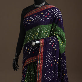 Kutch tie-dye cotton bandhani saree with blouse piece 34