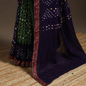 Kutch tie-dye cotton bandhani saree with blouse piece 34