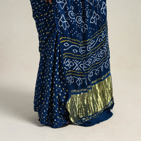 Kutch Tie-Dye Gajji Silk Bandhani Saree with Blouse Piece