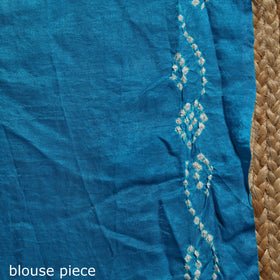 Blue - kutch tie-dye gajji silk bandhani saree with blouse