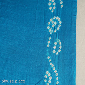 Blue - Kutch Tie-Dye Gajji Silk Bandhani Saree with Blouse Piece 16