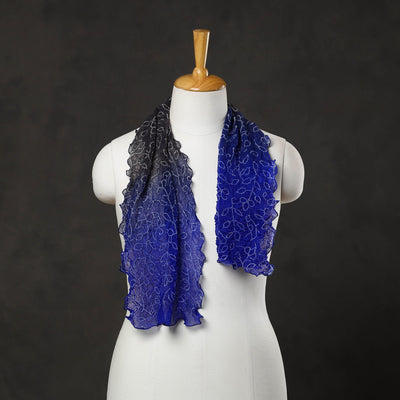 Blue - kutch tie & dye georgette bandhani stole 07