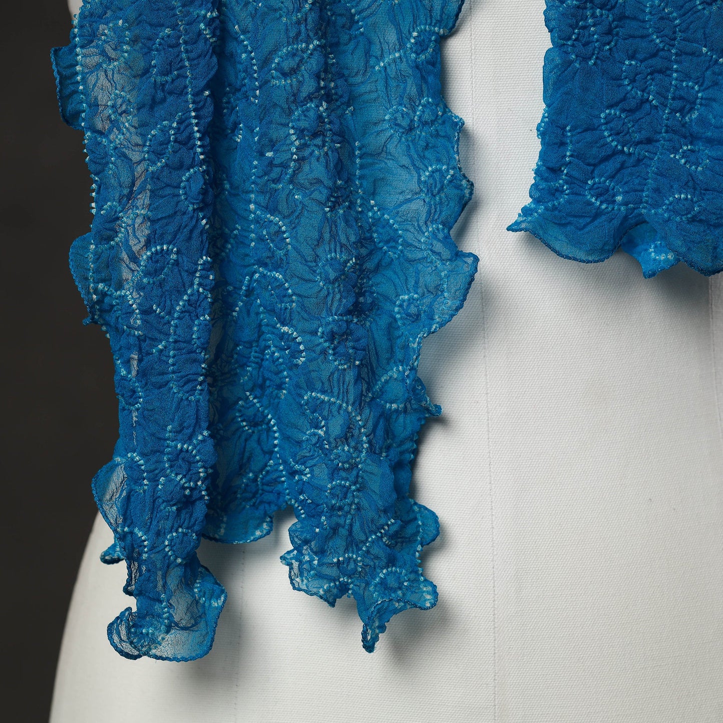 Blue - kutch tie & dye georgette bandhani stole 10