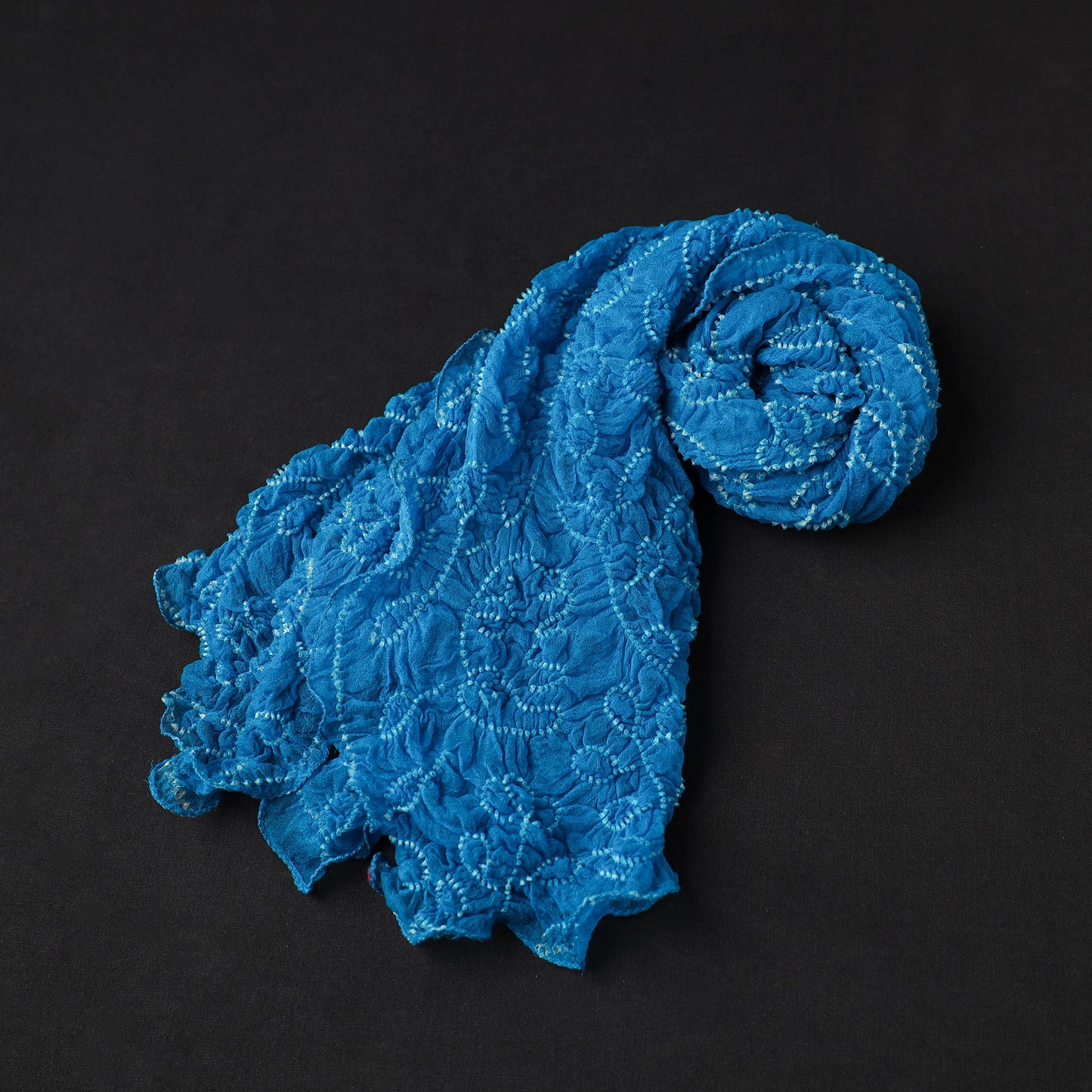 Blue - kutch tie & dye georgette bandhani stole 10