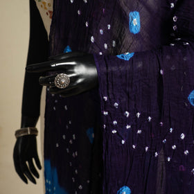 Blue - kutch tie-dye mul cotton bandhani dupatta 05