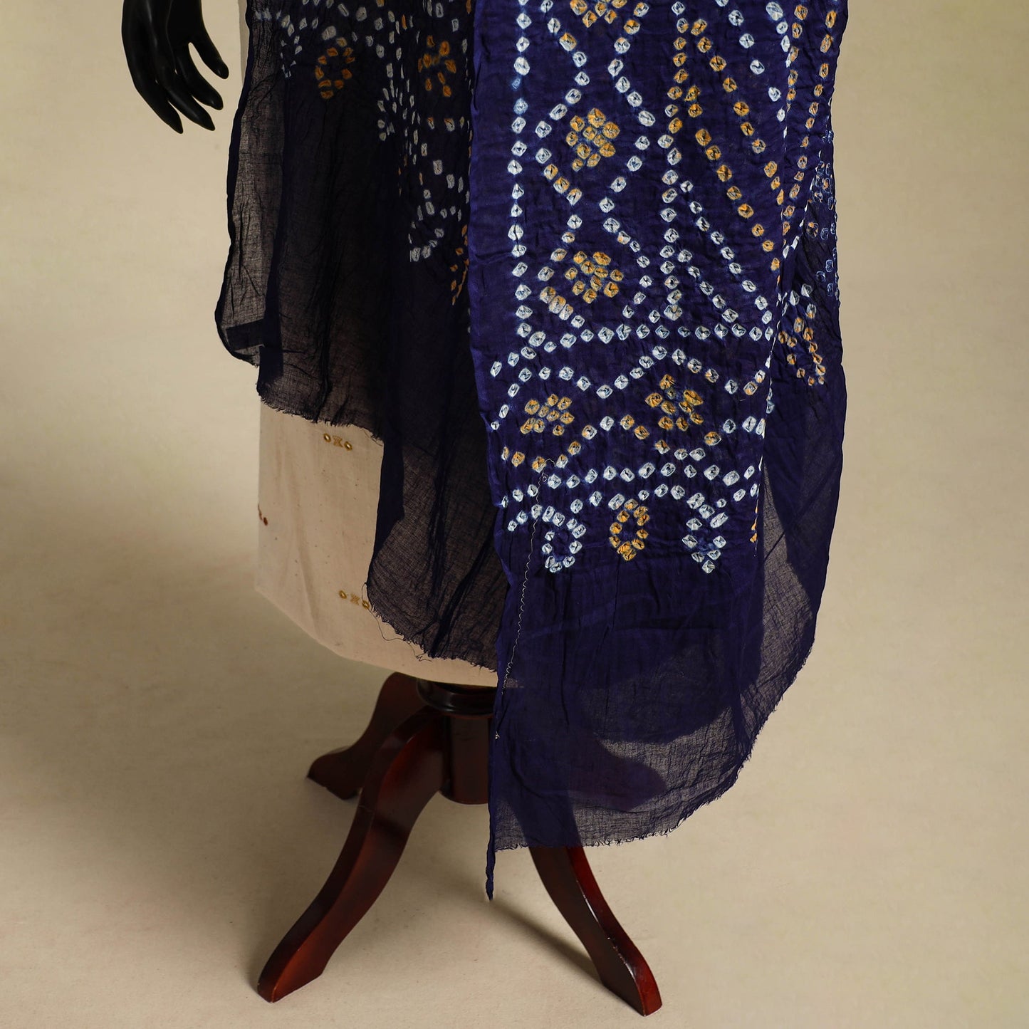 Blue - kutch tie-dye mul cotton bandhani dupatta 09