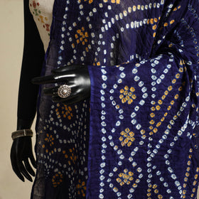 Blue - kutch tie-dye mul cotton bandhani dupatta 09