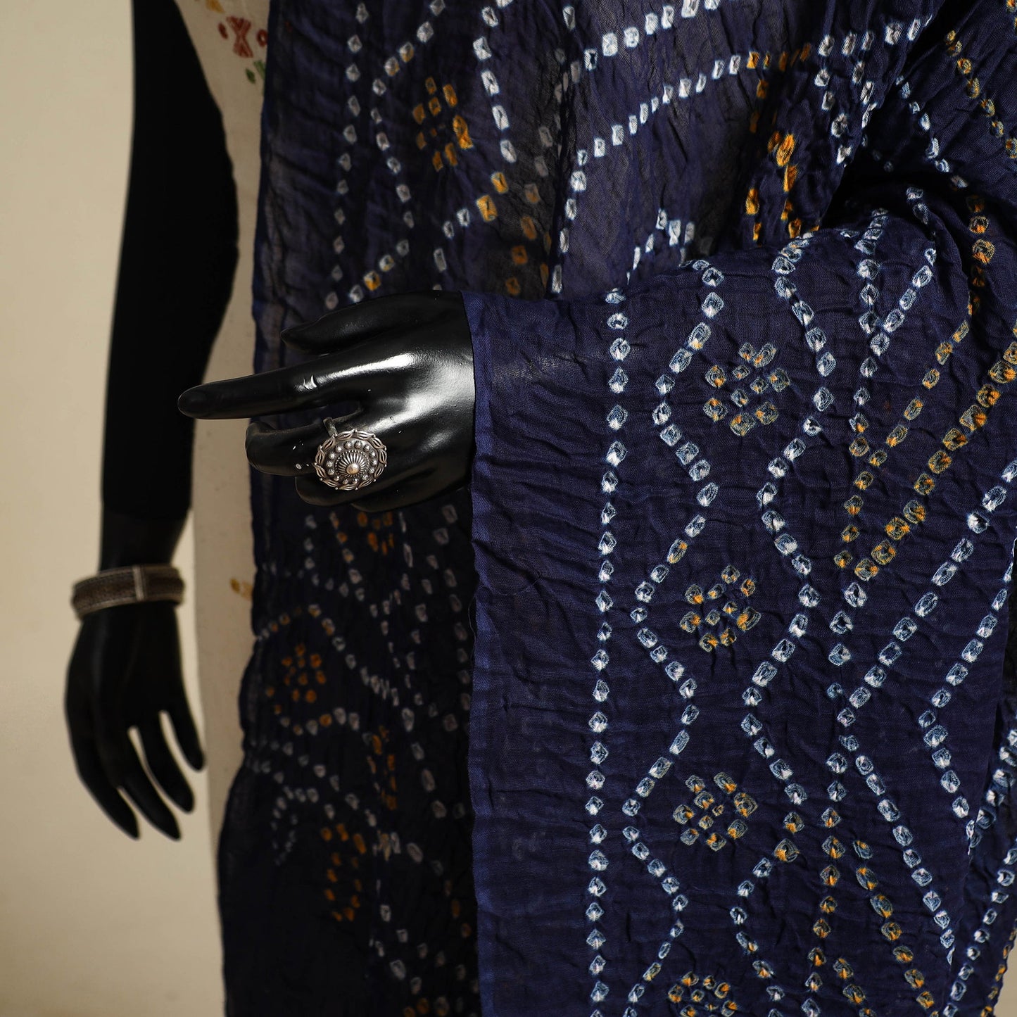 Blue - kutch tie-dye mul cotton bandhani dupatta 27