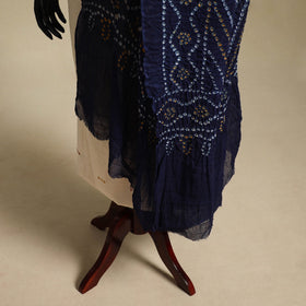 Blue - kutch tie-dye mul cotton bandhani dupatta 27