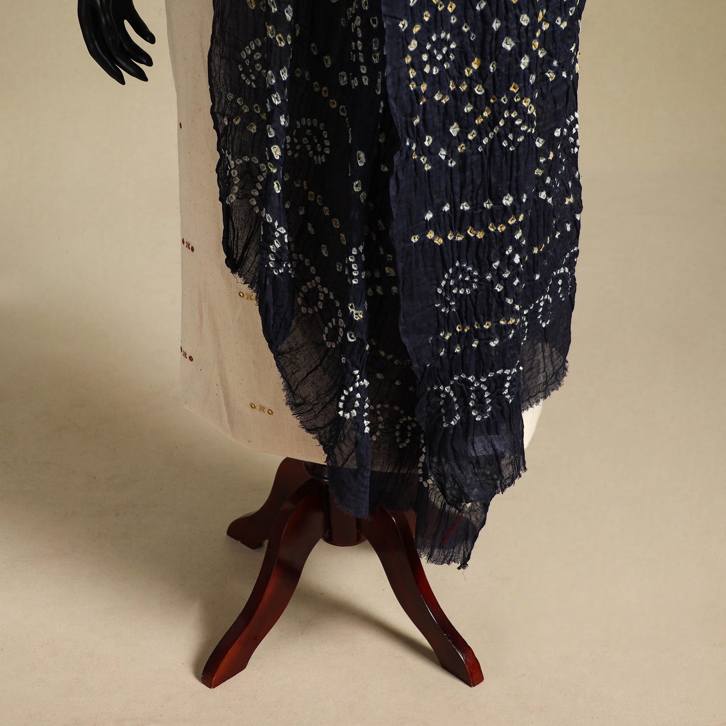 Blue - kutch tie-dye mul cotton bandhani dupatta 48