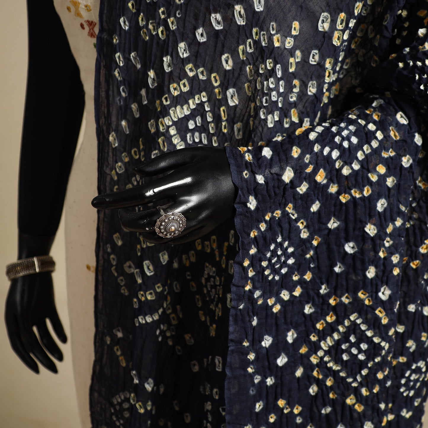 Blue - kutch tie-dye mul cotton bandhani dupatta 48