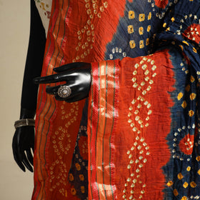 Blue - kutch tie-dye mul cotton bandhani dupatta