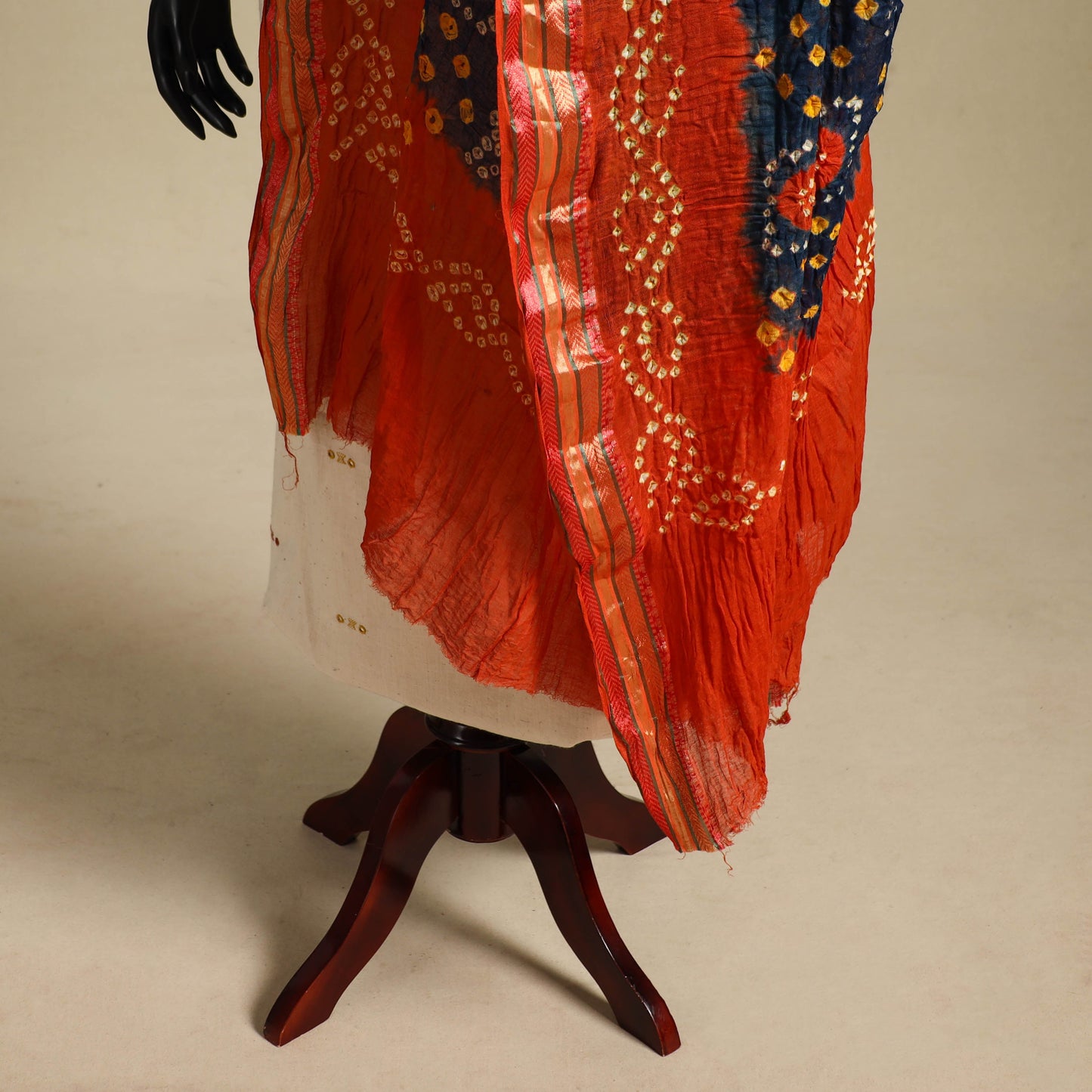 Blue - kutch tie-dye mul cotton bandhani dupatta