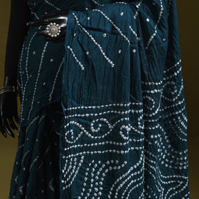 Kutch tie-dye pure cotton bandhani saree 16 - handcrafted