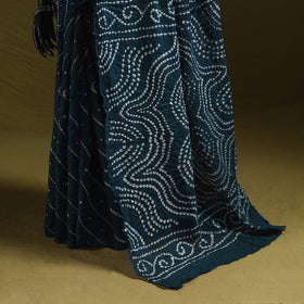 Kutch tie-dye pure cotton bandhani saree 16 - handcrafted