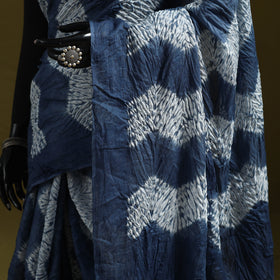 Kutch tie-dye pure cotton shibori saree 30 - handcrafted