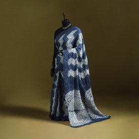 Kutch tie-dye pure cotton shibori saree 30 - handcrafted