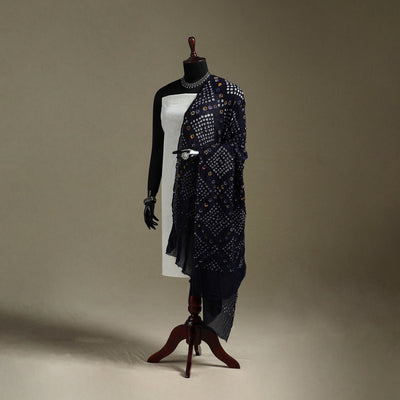 Kutch tie-dye mul cotton bandhani dupatta 03 - handcrafted