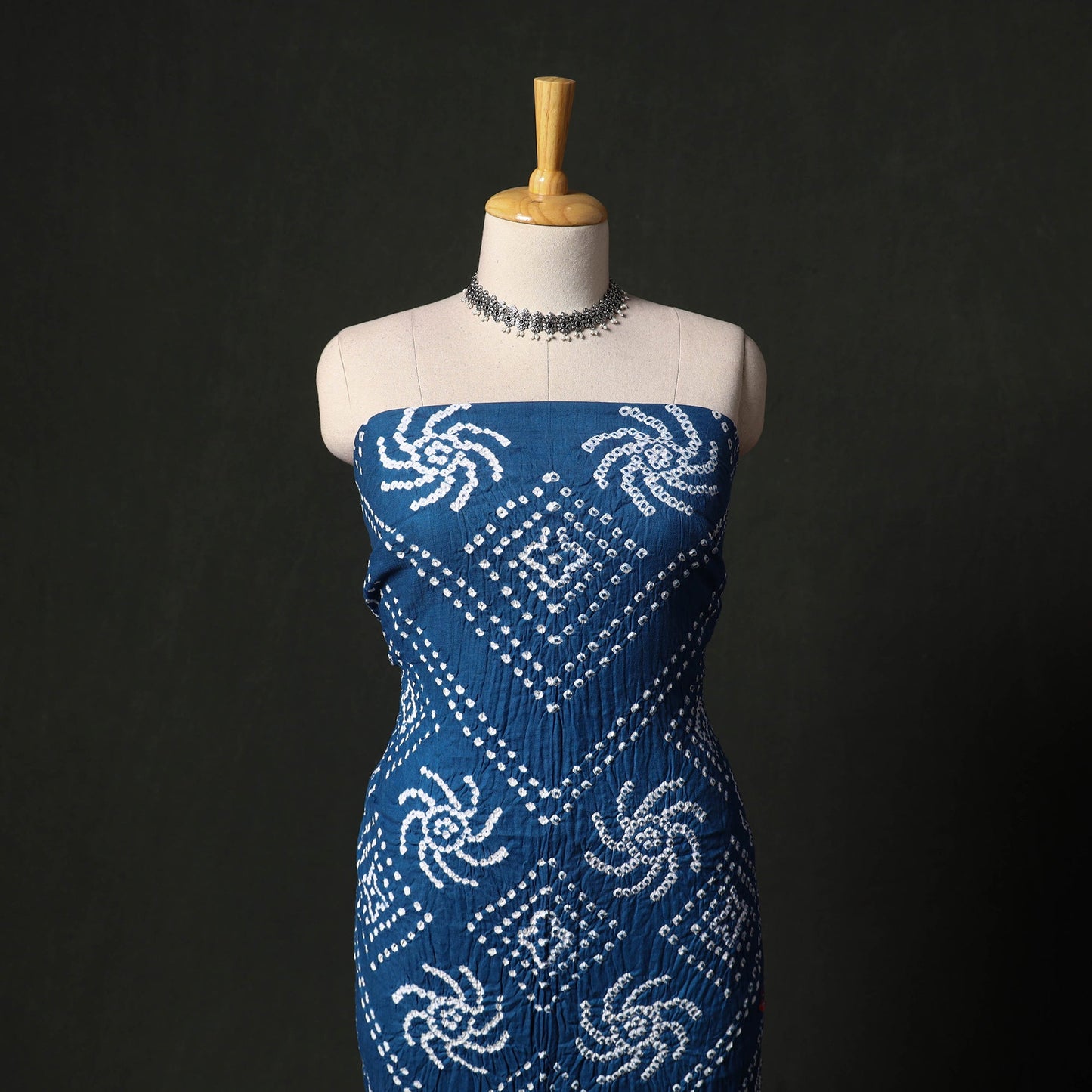 Kutch tie-dye satin cotton bandhani 3pc unstitched dress