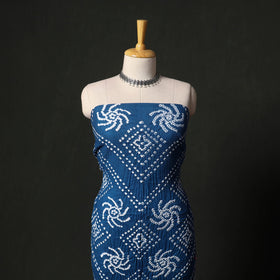 Kutch tie-dye satin cotton bandhani 3pc unstitched dress