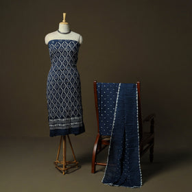 Kutch tie-dye satin cotton bandhani 3pc unstitched dress