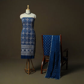 Kutch tie-dye satin cotton bandhani 3pc unstitched dress