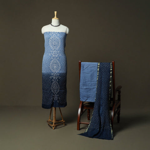 Kutch tie-dye satin cotton bandhani 3pc unstitched dress