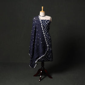 Kutch tie-dye satin cotton bandhani 3pc unstitched dress