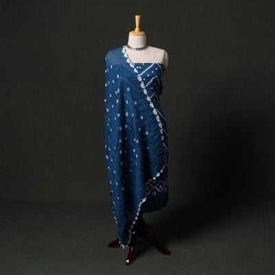 Kutch tie-dye satin cotton bandhani 3pc unstitched dress
