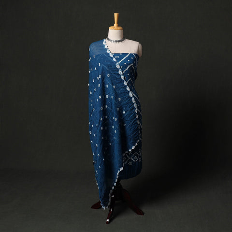 Kutch tie-dye satin cotton bandhani 3pc unstitched dress