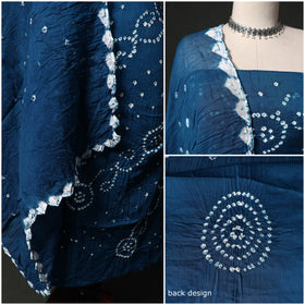 Kutch tie-dye satin cotton bandhani 3pc unstitched dress