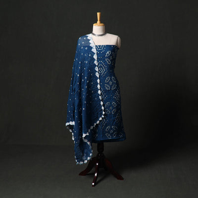 Kutch tie-dye satin cotton bandhani 3pc unstitched dress